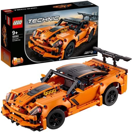 Modello costruito e confezione del set LEGO Technic Chevrolet Corvette ZR1 42093