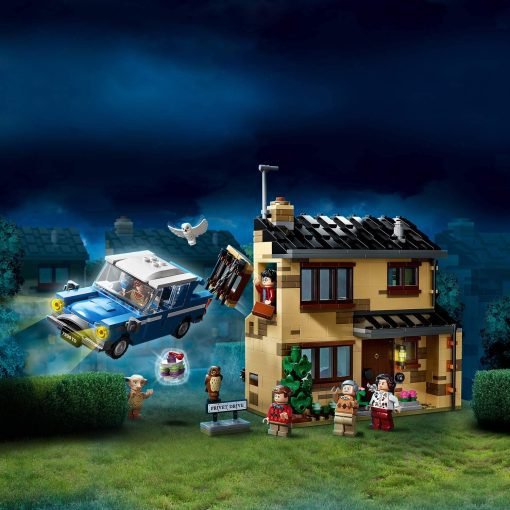 , LEGO Harry Potter Privet Drive, 4, Playset con la Ford Anglia e le Figure di Dobby e della Famiglia Dursley, LEGO 75968