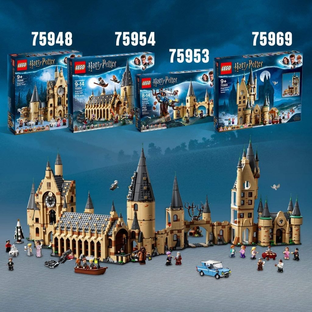 4 set componibili per costruire il Castello di Hogwarts dalla serie LEGO Harry Potter