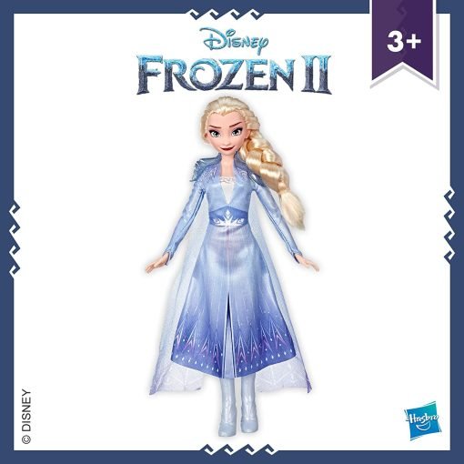 , Hasbro Frozen Disney Elsa Fashion Bambola con Capelli Lunghi e Abito Blu, Ispirata al Film Frozen 2