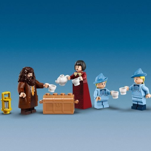 LEGO Harry Potter La Carrozza di Beauxbatons: arrivo a Hogwarts 75958 immagine delle 4 minifigure di Hagrid, Madame Maxime, Fleur Delacour e Gabrielle Delacour