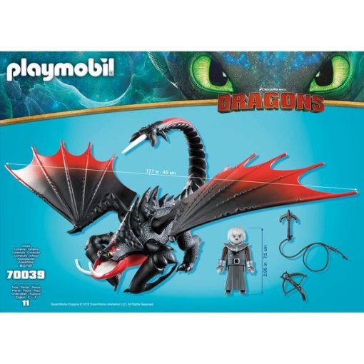 Playmobil Dragons Dragon Trainer Grimmel e Pinzamortale 70039 Immagine del retro della confezione