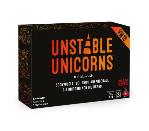 Asmodee, Unstable Unicorns VM18, Gioco da Tavolo per Adulti di Cattiveria e Unicorni Hot, 2-8 Giocatori, 18+ Anni, Edizione in Italiano