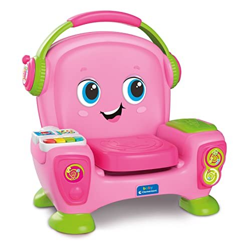 Clementoni Canta Suona E Balla Pink-Poltroncina Bambini Interattiva E Multiattività, Educativo Parlante in Italiano, Giocattolo 1 Anno-Made in Italy, Multicolore, 17755