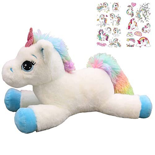 Georgie Porgy Peluche Unicorno Color Block Teddy Peluche Animale per Il Bambino Bambini (15 '' Unicorno Bianca)