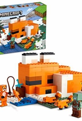 LEGO 21178 Minecraft Il Capanno della Volpe, Mattoncini da Costruzione, Set con Zombie e Animali, Giochi per Bambino e Bambina da 8 Anni, Idee Regalo