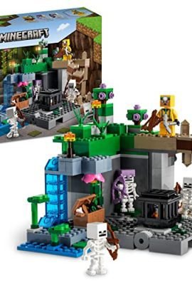 LEGO 21189 Minecraft Le Segrete dello Scheletro, Set di Costruzioni con Mob e Personaggi, Accessori Piccone e Balestra Giocattolo, Giochi per Bambini