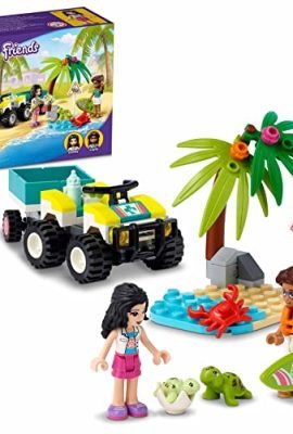 LEGO 41697 Friends Veicolo di Protezione delle Tartarughe, Animali Marini Giocattolo per Bambini dai 6 Anni, ATV e Roulotte
