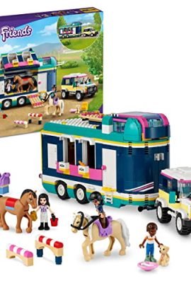 LEGO 41722 Friends Rimorchio Per Spettacolo Equestre Con 2 Cavalli Giocattolo, Macchina SUV E Accessori Per L'Equitazione, Giochi Per Bambini, Bambine, Ragazzi E Ragazze, Idea Regalo Fan Degli Animali