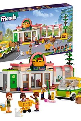 LEGO 41729 Friends Negozio di Alimentari Biologici, Supermercato Giocattolo, Idee Regali di Natale Bambino e Bambina da 8 Anni, Set con Camion e 4 Mini Bamboline, Personaggi Serie 2023