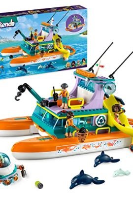 LEGO 41734 Friends Catamarano di Salvataggio, Barca Giocattolo con Figure di Animali e Sottomarino, Regali per Natale per Bambini, Bambine, Ragazze e Ragazzi dai 7 Anni, Set Eco-Educativo