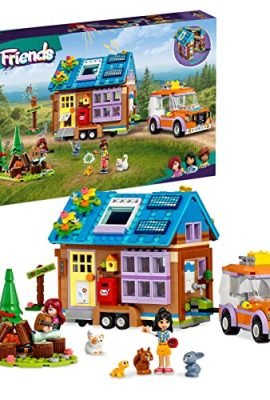 LEGO 41735 Friends Casetta Mobile, Playset con Roulotte Apribile e Macchina Giocattolo per Campeggio nella Foresta, Personaggi 2023 Leo e Liann, Regali di Natale per Bambini e Bambine