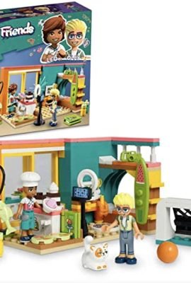 LEGO 41754 Friends La Cameretta di Leo, Set Camera da Letto a Tema Cucina e Video Making, Collezione Personaggi 2023 con Olly, Gatto Giocattolo e Accessori, Piccolo Regalo