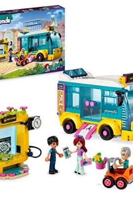 LEGO 41759 Friends L’Autobus di Heartlake City, Bus Giocattolo per Bambini e Bambine dai 7 Anni, Veicolo dell'Amicizia con Mini Bambolina Paisley, Idea Regalo, Esclusiva Amazon