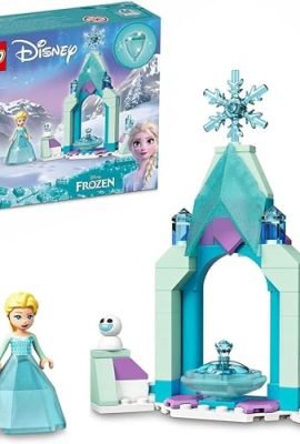 LEGO 43199 Disney Il Cortile del Castello di Elsa, Giocattolo con Principessa Frozen 2, Collezione Abito Diamante