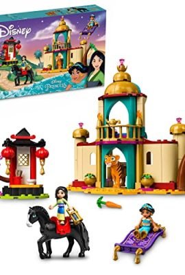 LEGO 43208 Disney Princess L’Avventura di Jasmine e Mulan, Playset con 2 Mini Bamboline, Cavallo e Tigre