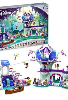 LEGO 43215 Disney La Casa sull'Albero Incantata con 13 Mini Bamboline come la Principessa Jasmine, Elsa e Anna, Regalo per Natale per Bambini e Bambine, Gioco da Costruire su 2 livelli, Set Disney 100