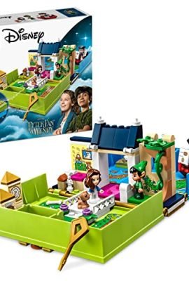 LEGO 43220 Disney L'Avventura nel Libro delle Fiabe di Peter Pan e Wendy, Set di Giochi da Viaggio per Bambini dai 5 Anni con Micro Bamboline e Nave Pirata