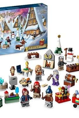 LEGO 76418 Harry Potter Calendario dell’Avvento 2023 con 24 Regali tra cui 18 Mini Costruzioni del Villaggio di Hogsmeade e 6 Minifigure, per Bambini e Fan