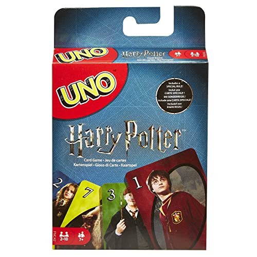 Mattel Games - Gioco di Carte UNO Harry Potter, l'Iconico Gioco di Carte per Tutta la Famiglia con i Personaggi del Mondo di Harry Potter, da 2 a 10 Giocatori, Giocattolo per Bambini, 7+ anni, FNC42