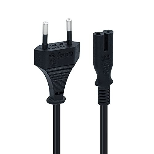 Mcbazel 1.5M IEC 320 C7 Power Cable con 2 Pin Euro Cavo di alimentazione per PS5/ PS4/ PS3/ Xbox Series X/S - Nero