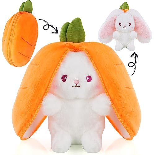 OSDUE Easter Bunny Peluche, Carota Coniglio, Carrot Plush Toys, Puppet Giocattolo Doppio Lato Orecchie Morbide, Coniglietto di Pasqua per 3-8 Anni Bambini