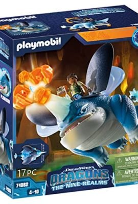 Playmobil DreamWorks Dragons 71082 Dragons, The Nine Realms, Plowhorn & d'Angelo, Personaggio di Dragons e Drago Giocattolo con Corno, Giocattolo per Bambini dai 4 Anni in su