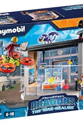 Playmobil DreamWorks Dragons 71084 Dragons, The Nine Realms, Icaris Lab, Personaggio di Dragons, Drago Giocattolo e Drone con Funzione di Sparo, Giocattolo per Bambini dai 4 Anni in su
