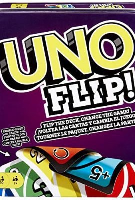UNO FLIP! - L'elettrizzante variante del gioco per tutta la famiglia in una scatola in metallo, 112 carte fronte/retro e carte speciali FLIP, per bambini, 7+ anni, GDG37