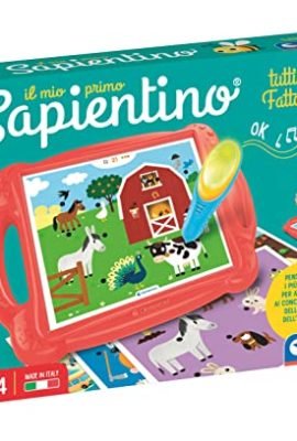 Clementoni - 16378 - Sapientino - Il mio primo sapientino fattoria - banchetto con 24 schede attività, penna interattiva (batterie incluse), gioco educativo 2 anni animali, Made in Italy