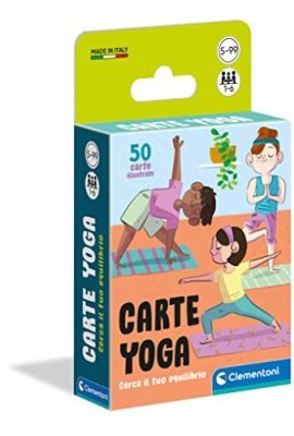 Clementoni Yoga-mazzo, carte bambini, tavolo, gioco di società per tutta la famiglia, 1-6 giocatori, 5 anni+, Made in Italy, Multicolore, 16300
