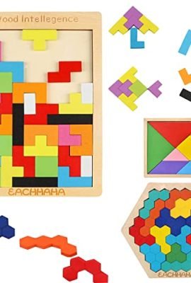 EACHHAHA 3 in 1 Puzzle di legno |Tangram Bambini Set | Giochi Montessori 3 4 5 6 Anni | Giocattoli di Formazione del Cervello | Regali Educativi per Bambini