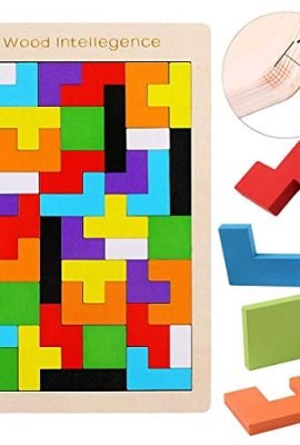EACHHAHA Puzzle in Legno Scatola Giocattoli, Rompicapi Blocco Puzzle in Legno, Puzzle educativi Giocattoli, Tangram Puzzle per Bambini 3 4 5 6 anni