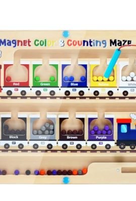 Giochi Montessori di Abbinamento Labirinto Magnetico per Selezione di Colori Motricità Fine e Numeri Giocattoli educativo Bambini Regalo da 3 4 5 6 7 Anni Ragazzi