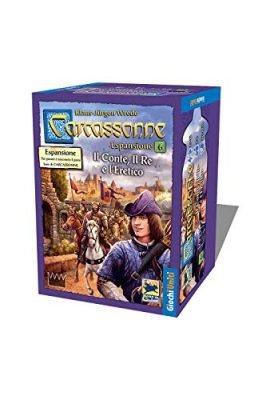 Giochi Uniti - Carcassonne Il Conte, il Re e l'Eretico, Espansione 6 per Carcassonne, Gioco da tavolo, Edizione italiana, GU669