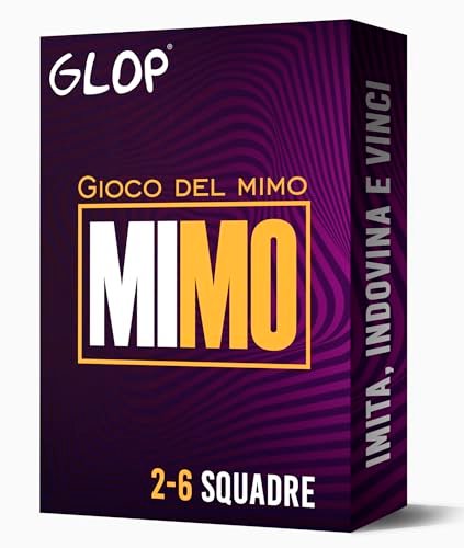 GLOP Mimo - Giochi da Tavolo - Mettete alla Prova le Vostre Abilità di Mimo - Divertente Gioco per Adulti e Famiglie - Bambini Sopra i 8 anni - Da 2 a 6 squadre