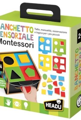 Headu Banchetto Sensoriale Montessori Tanti Giochi di Osservazione e Manualità per i più Piccoli It57182 Gioco Educativo per Bambini 2-4 Anni Made in Italy