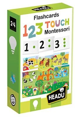 Headu Flashcards 123 Touch Montessori Tocca E Impara Mu54891 Gioco Educativo Per Bambini 2-4 Anni Made In Italy