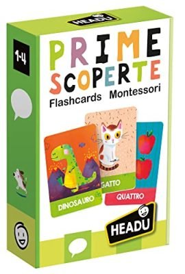 Headu Flashcards Montessori Prime Scoperte Per Imparare Parole Numeri E Forme It23097 Gioco Educativo Per Bambini 1-4 Anni Made In Italy