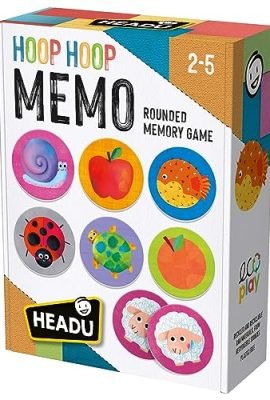Headu Hoop Hoop Memo Rounded Memory Game Mu55171 Gioco Educativo Ecosostenibile Per Bambini 2-5 Anni Made In Italy