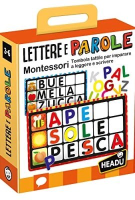 Headu Lettere E Parole Montessori New Tombola Tattile Per Imparare A Leggere E Scrivere It53870 Gioco Educativo Per Bambini 3-6 Anni Made In Italy