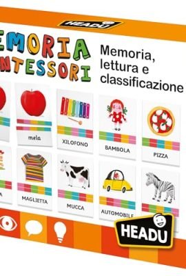 Headu Memoria Montessori Memoria Lettura e Classificazione It57281 Gioco Educativo per Bambini 3-6 Anni Made in Italy