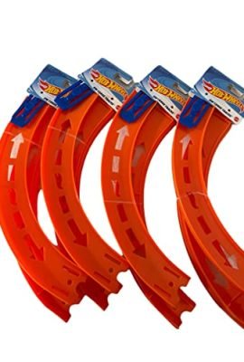 Hot Wheels Curve Tracks Confezione da 4, 8 pezzi più 4 connettori, lunghi 25 cm (684173-A)
