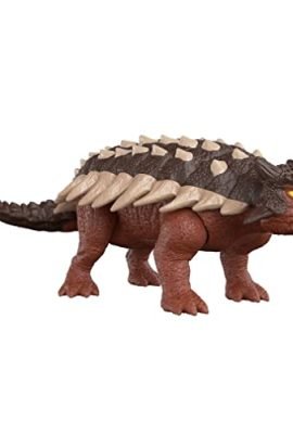Jurassic World: Il Dominio Roar StrikersAnchilosauro Dinosauro Erbivoro Action Figure, con ruggito, attacco con colpo di coda e articolazioni mobili, per Bambini 4+ Anni, HDX36