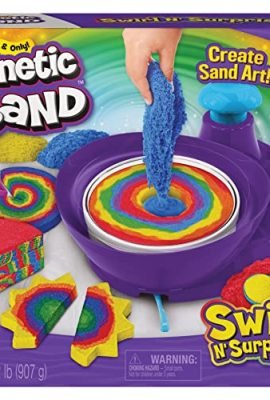 Kinetic Sand |Set Gioco Swirl N' Surprise |Sabbia Colorata in 4 variazioni | Sabbia cinetica 907gr | Sabbia Magica da Modellare | 4 Accessori e Mixer |Giocattoli per Bambini e Bambine 3 Anni