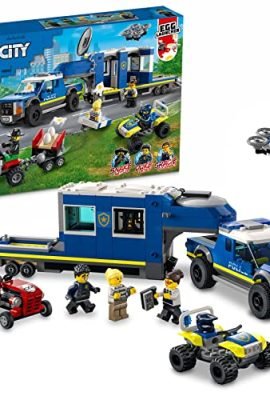 LEGO 60315 City Police Camion Centro di Comando della Polizia, ATV, Drone, 4 Minifigure e Trattore Giocattolo, Idea Regalo, Giochi per Bambina e Bambino