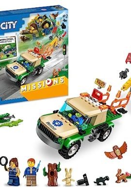 LEGO 60353 City Missioni di Salvataggio Animale, Set di Costruzioni con Avventura Digitale Interattiva, Camion Giocattolo con Animali e 3 Minifigure