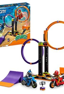LEGO 60360 City Stuntz Sfida Acrobatica: Anelli Rotanti con Moto Giocattolo Carica e Vai, Giochi per Bambini e Bambine da 6 Anni, Gare per 1 o 2 Giocatori