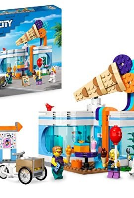 LEGO 60363 City Gelateria, Giochi per Bambini e Bambine dai 6 anni in su con Carretto dei Gelati Giocattolo e 3 Minifigure, Idea Regalo di Compleanno, Set 2023