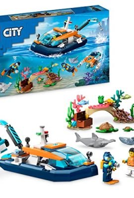 LEGO 60377 City Batiscafo Artico, Barca Giocattolo con Mini-Sottomarino e Animali Marini come Squalo, Granchio, Tartaruga e Manta, Set Immersioni nell'Oceano, Giochi per Bambini dai 5 Anni